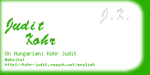 judit kohr business card